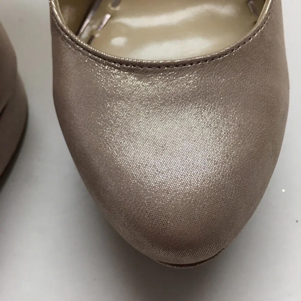 Enzo Angiolini leather Pink Champagne Platform Heels Size 7 Shimmer